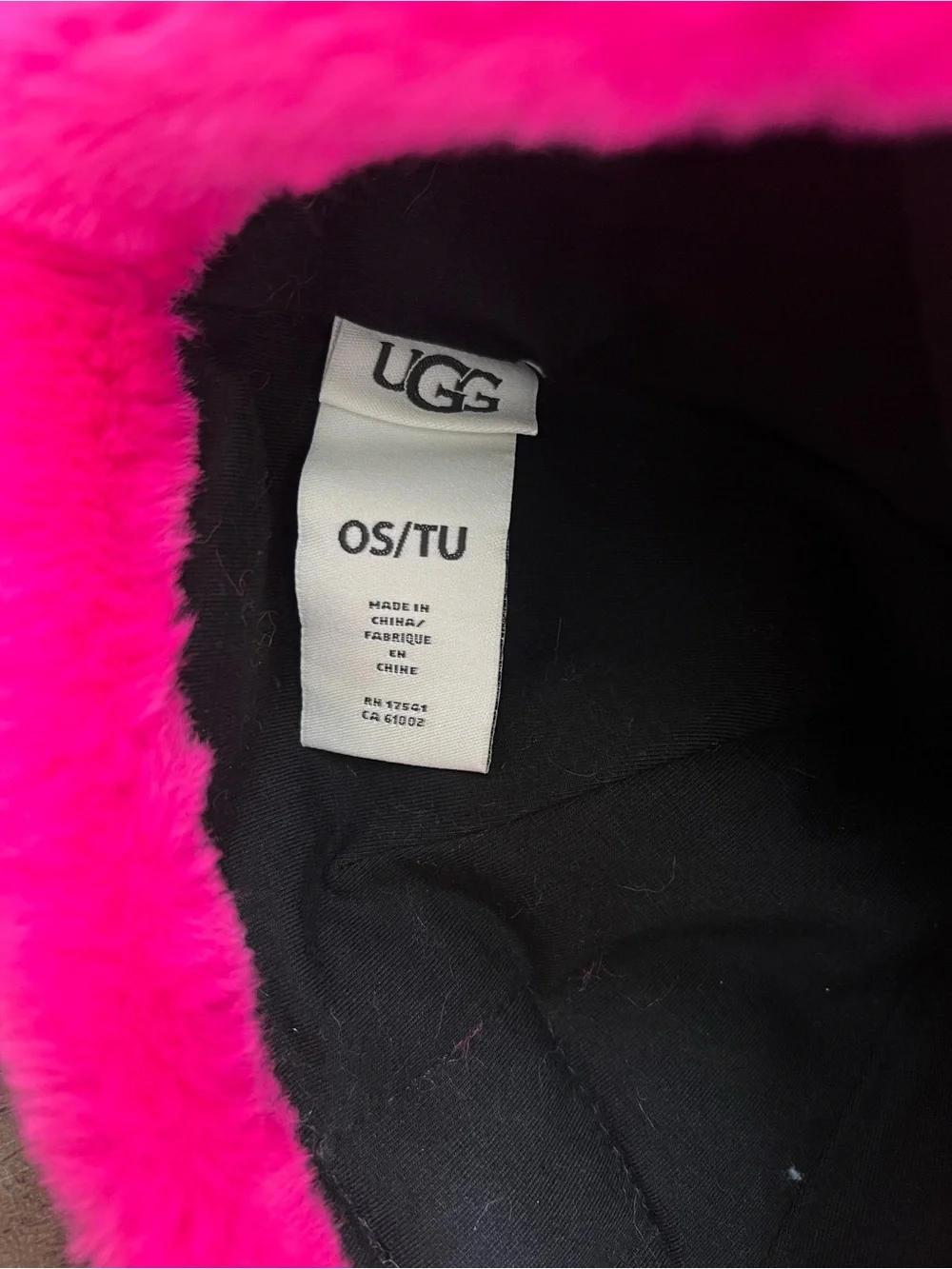 UGG Kids Vibrant Pink Faux Fur Pom Hat